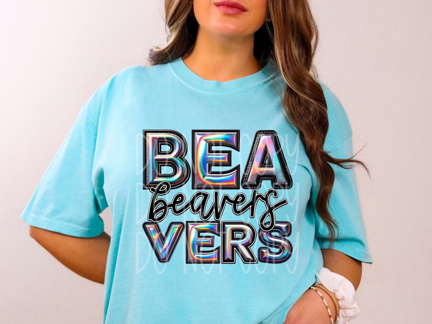 Beavers Holographic School Mascot DTF Transfer - TED1629