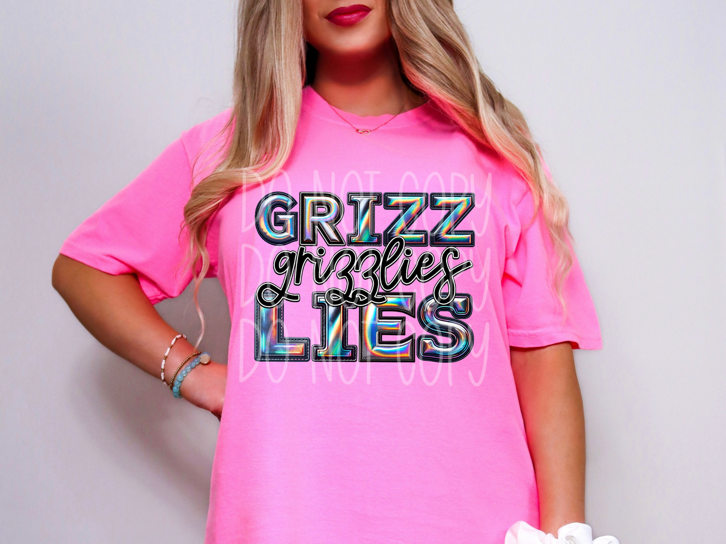 Grizzlies Holographic School Mascot DTF Transfer - TED1669