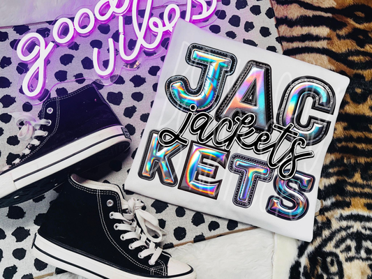 Jackets Holographic School Mascot DTF Transfer - TED1677