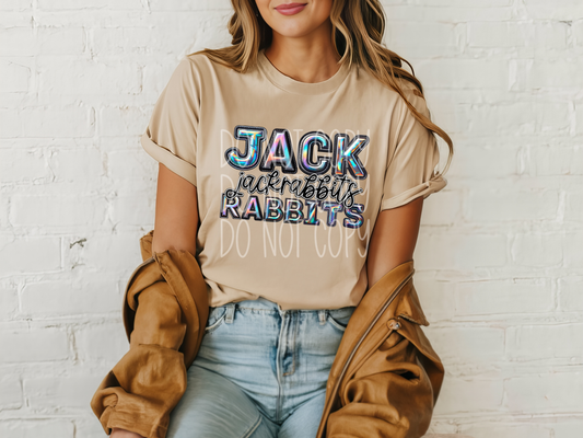 Jackrabbits Holographic School Mascot DTF Transfer - TED1678