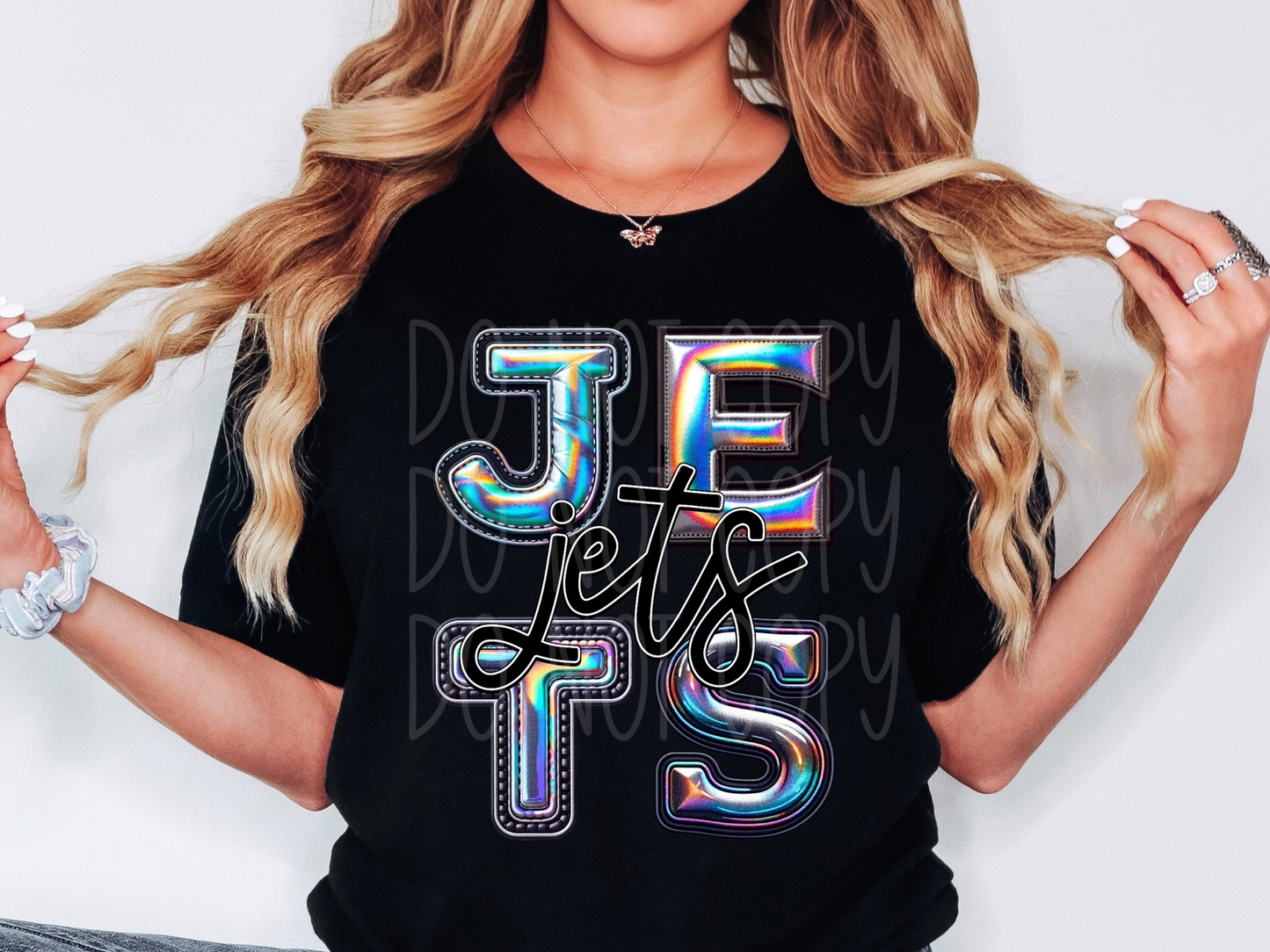 Jets Holographic School Mascot DTF Transfer - TED1680