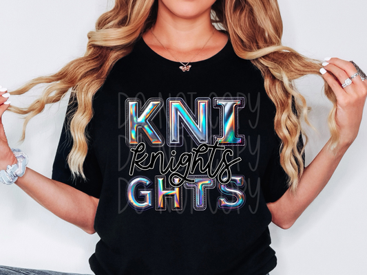 Knights Holographic School Mascot DTF Transfer - TED1681