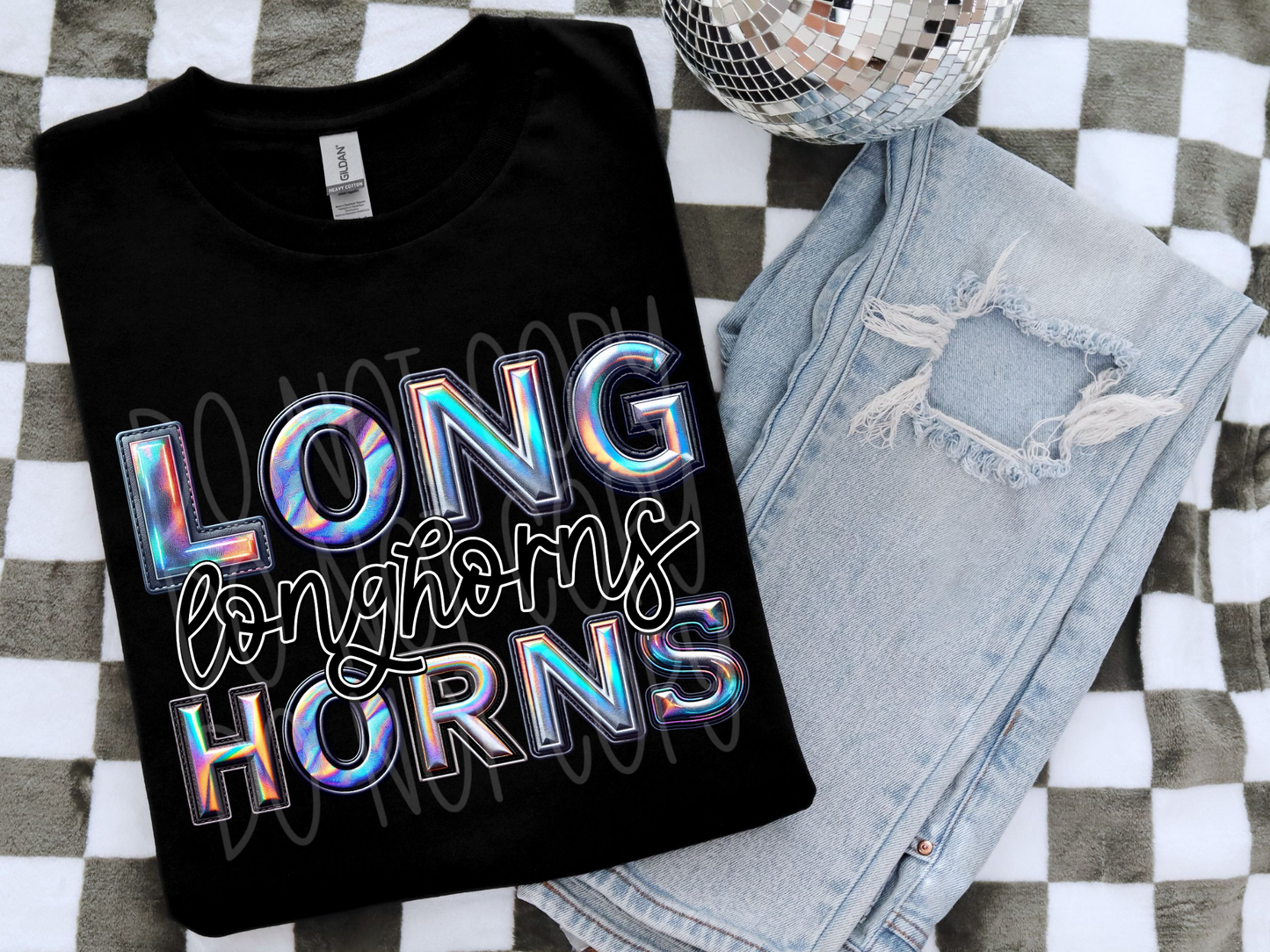 Longhorns Holographic School Mascot DTF Transfer - TED1685