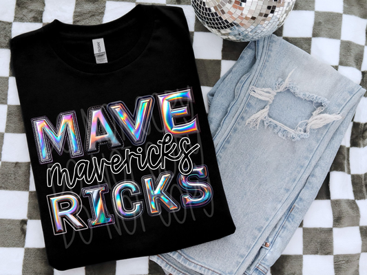 Mavericks Holographic School Mascot DTF Transfer - TED1686