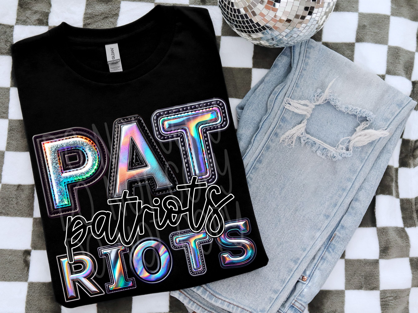 Patriots Holographic School Mascot DTF Transfer - TED1696