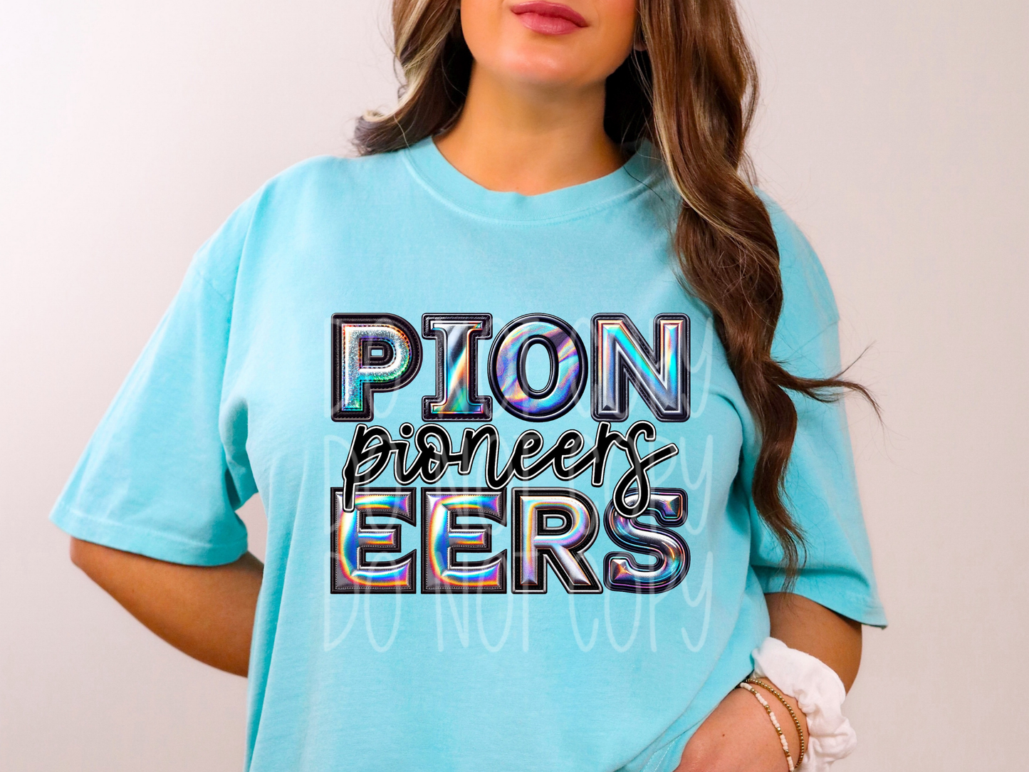 Pioneers Holographic School Mascot DTF Transfer - TED1697