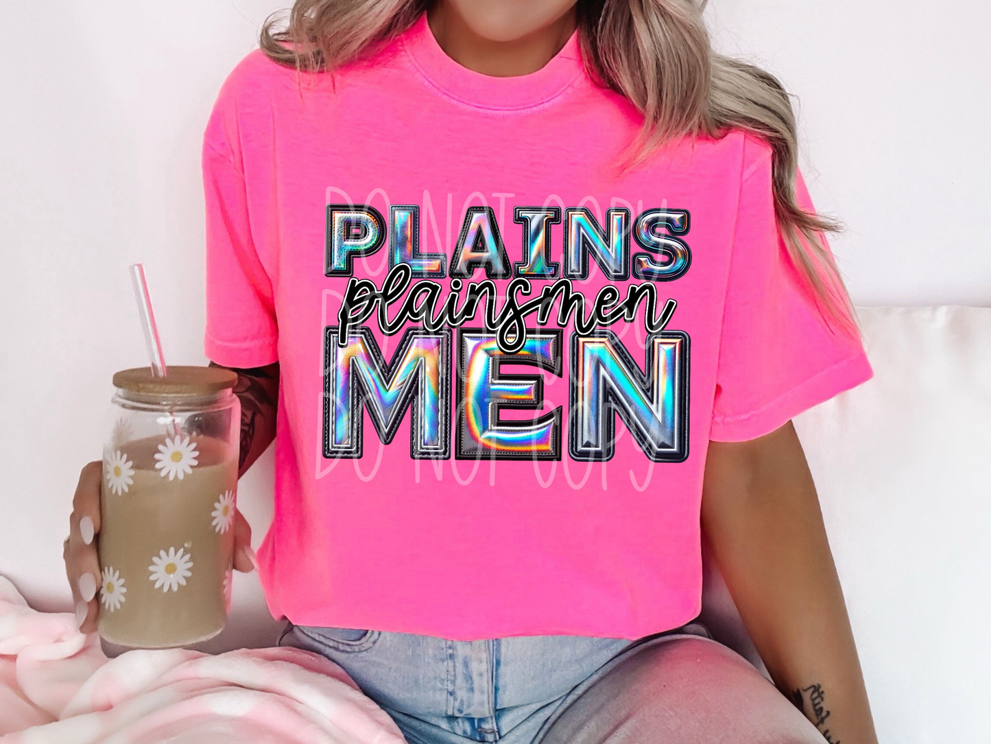 Plainsmen Holographic School Mascot DTF Transfer - TED1699