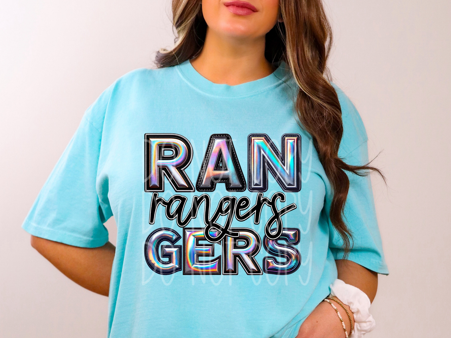 Rangers Holographic School Mascot DTF Transfer - TED1705