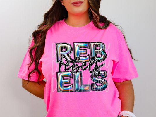 Rebels Holographic School Mascot DTF Transfer - TED1707