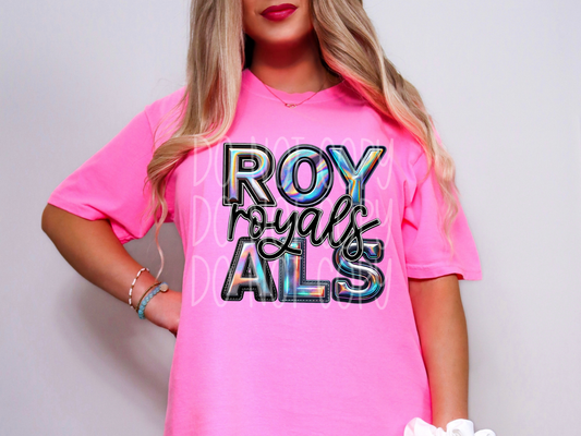 Royals Holographic School Mascot DTF Transfer - TED1713