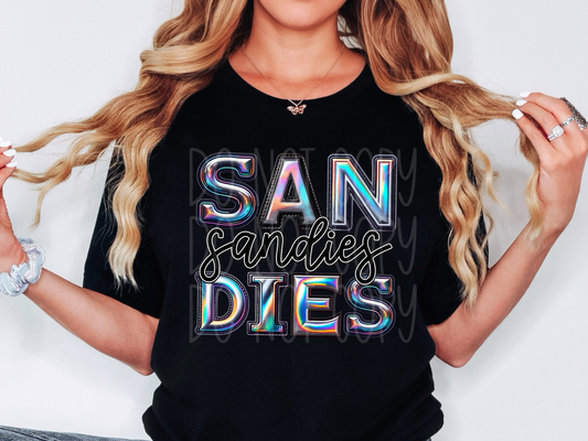 Sandies Holographic School Mascot DTF Transfer - TED1714