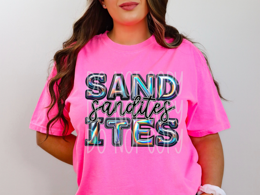 Sandites Holographic School Mascot DTF Transfer - TED1715