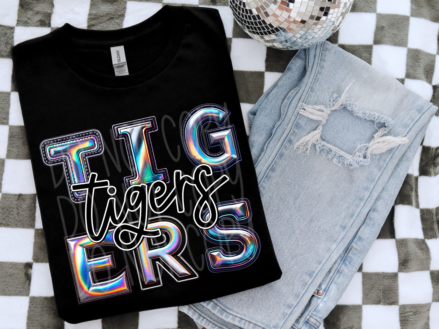 Tigers Holographic School Mascot DTF Transfer - TED1724