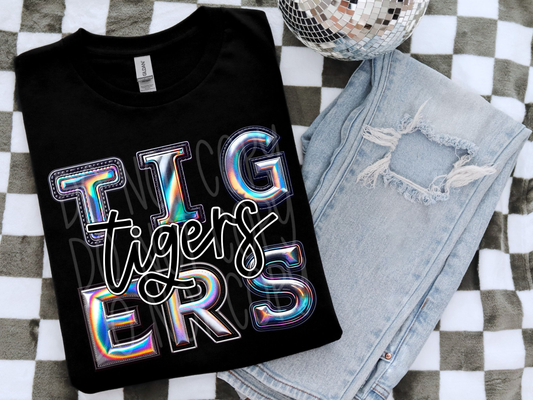 Tigers Holographic School Mascot DTF Transfer - TED1724