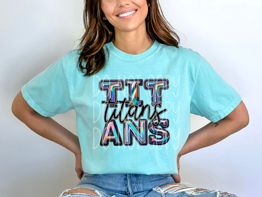 Titans Holographic School Mascot DTF Transfer - TED1726