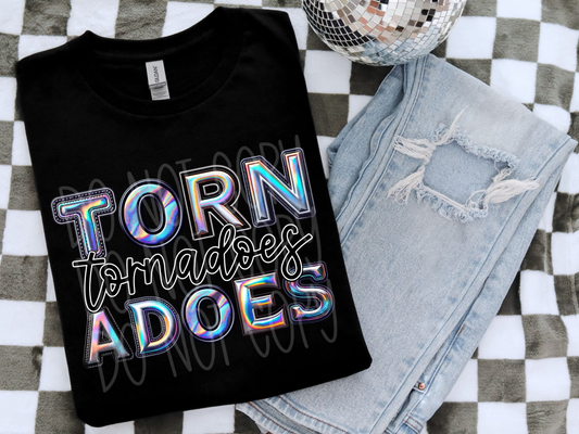 Tornadoes Holographic School Mascot DTF Transfer - TED1727