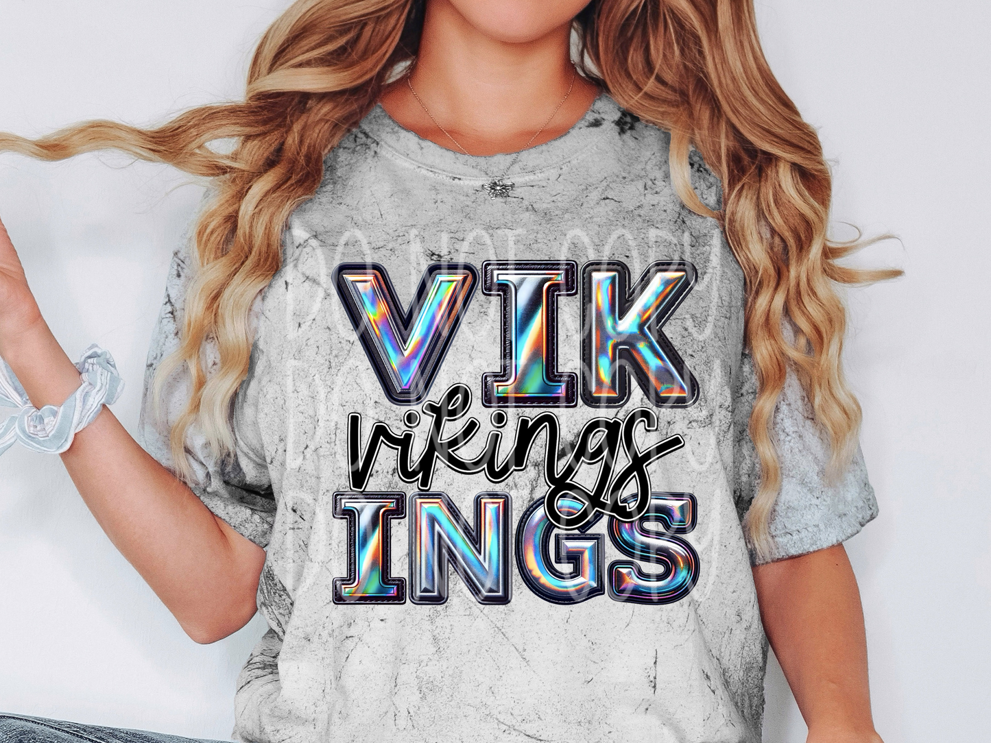 Vikings Holographic School Mascot DTF Transfer - TED1730