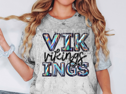 Vikings Holographic School Mascot DTF Transfer - TED1730
