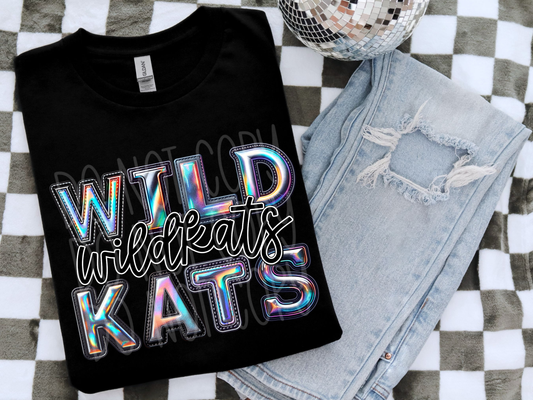 Wildkats Holographic School Mascot DTF Transfer - TED1734