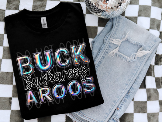 Buckaroos Holographic School Mascot DTF Transfer - TED1844