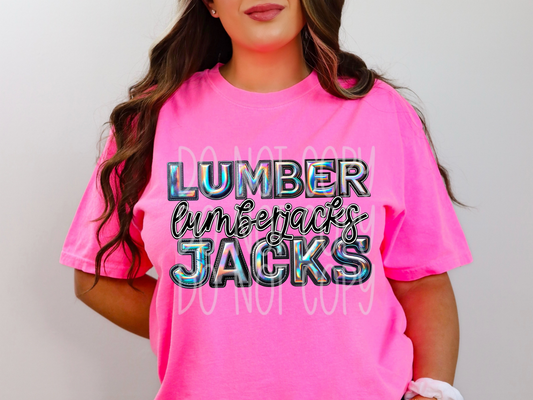 Lumberjacks Holographic School Mascot DTF Transfer - TED1858