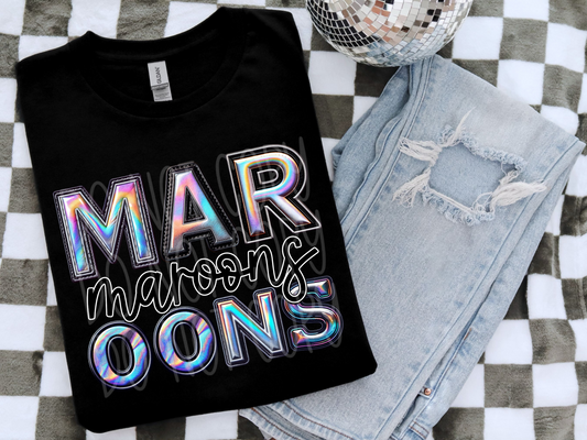 Maroons Holographic School Mascot DTF Transfer - TED1859