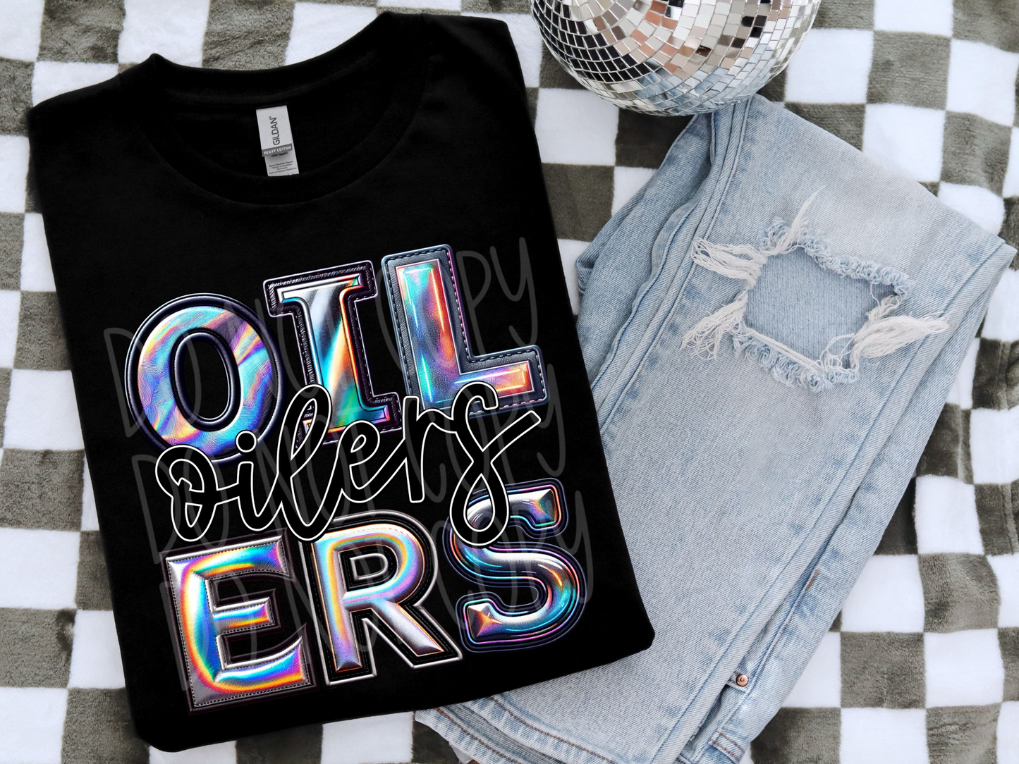 Oilers Holographic School Mascot DTF Transfer - TED1861