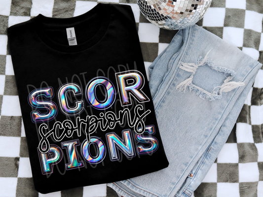 Scorpions Holographic School Mascot DTF Transfer - TED1866