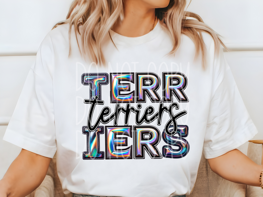 Terriers Holographic School Mascot DTF Transfer - TED1870