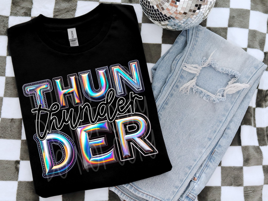 Thunder Holographic School Mascot DTF Transfer - TED1871