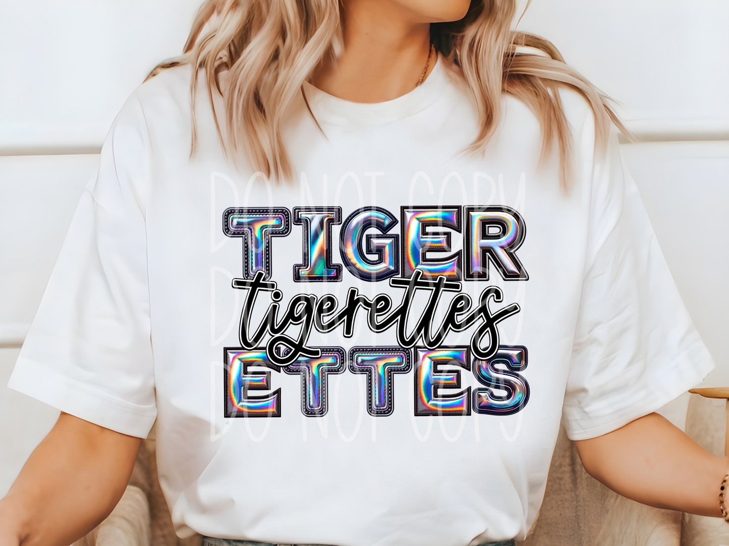Tigerettes Holographic School Mascot DTF Transfer - TED1873