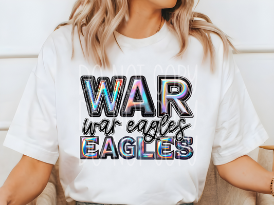 War Eagles Holographic School Mascot DTF Transfer - TED1876