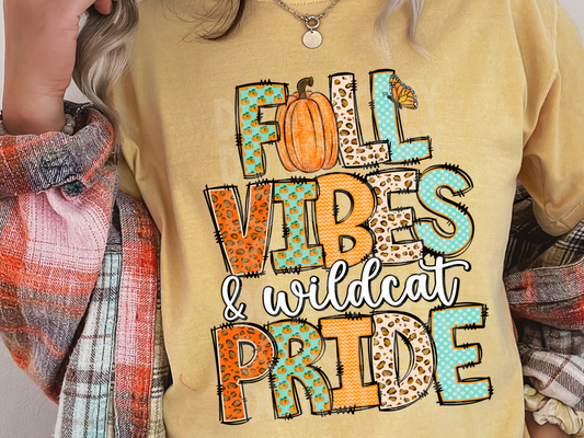 Fall Vibes & Wildcat Pride Fall DTF Transfers - TED1909