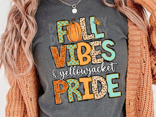 Fall Vibes & Yellowjacket Pride Fall DTF Transfers - TED1911