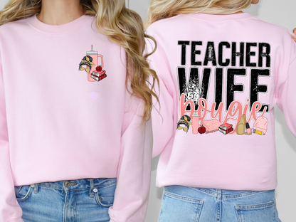 Teacher Wife Bougie Pocket-Sleeve DTF Transfer - TED1126