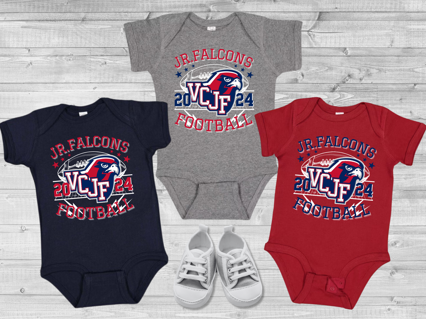 VCJF Football and Cheer Design 1 - Baby Onesie