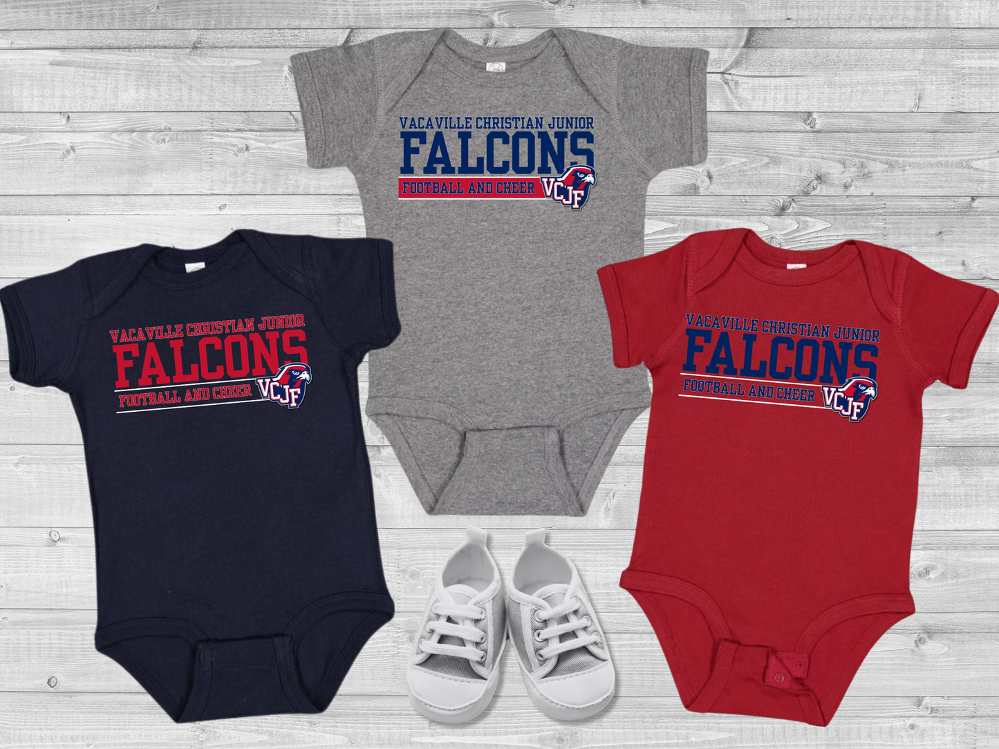 VCJF Football and Cheer Design 4 - Baby Onesie