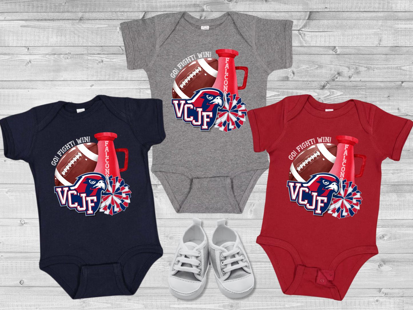 VCJF Football and Cheer Design 6 - Baby Onesie