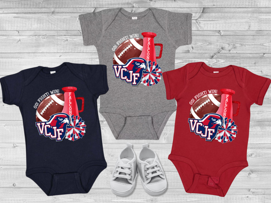 VCJF Football and Cheer Design 6 - Baby Onesie