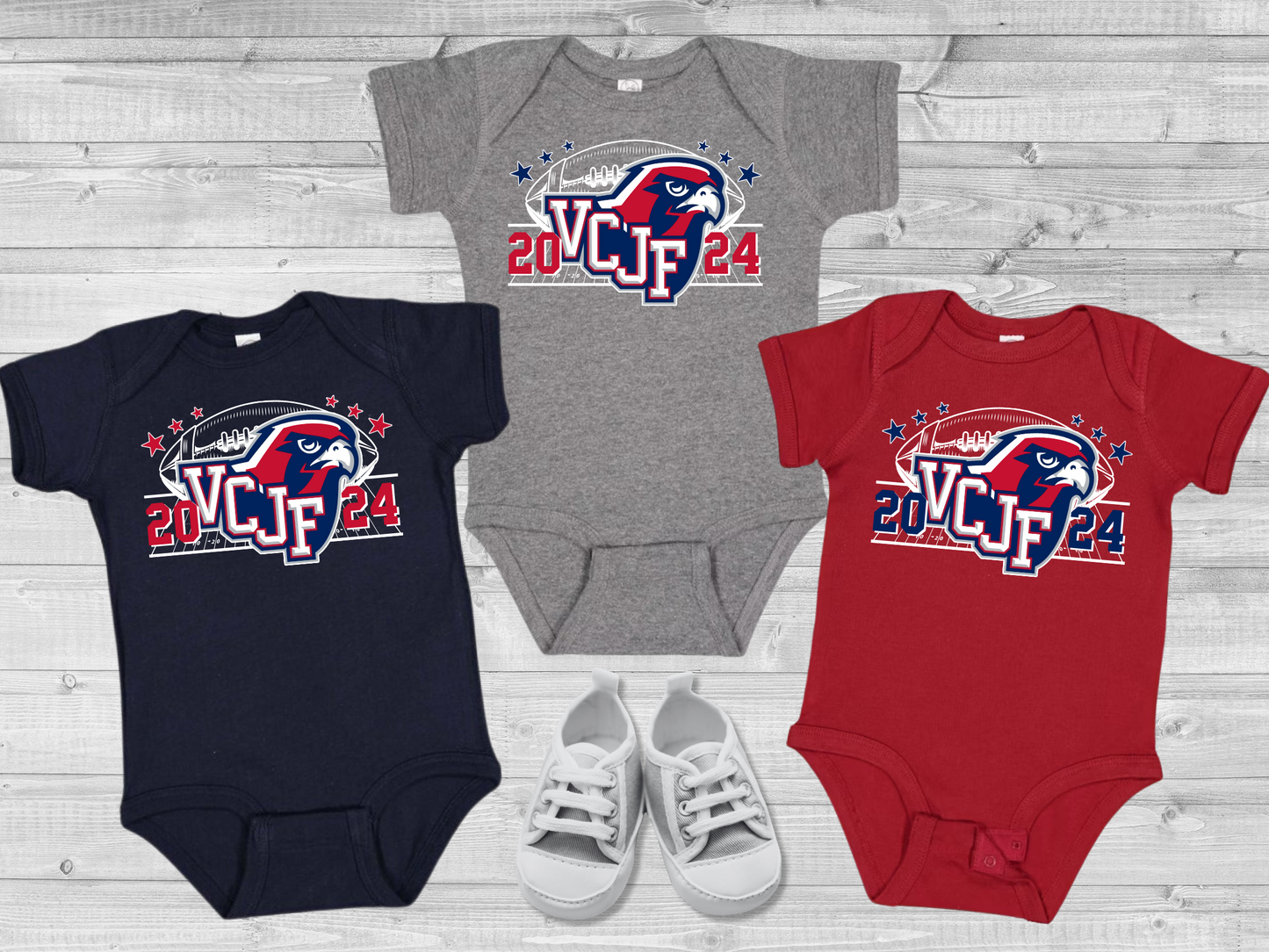 VCJF Football and Cheer Design 8 - Baby Onesie
