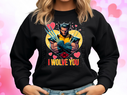 I Wolve You Wolverine Valentine's Day Sweatshirt