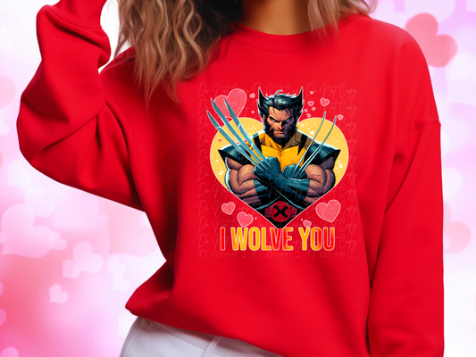 I Wolve You Wolverine Valentine's Day Sweatshirt