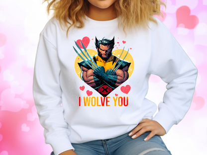 I Wolve You Wolverine Valentine's Day Sweatshirt