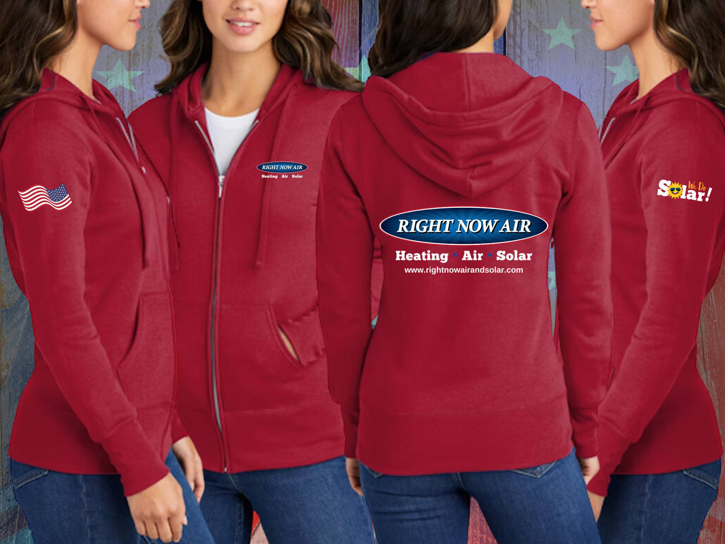Right Now Air & Solar Full Zip Up Hoodie (Women's Sizing)