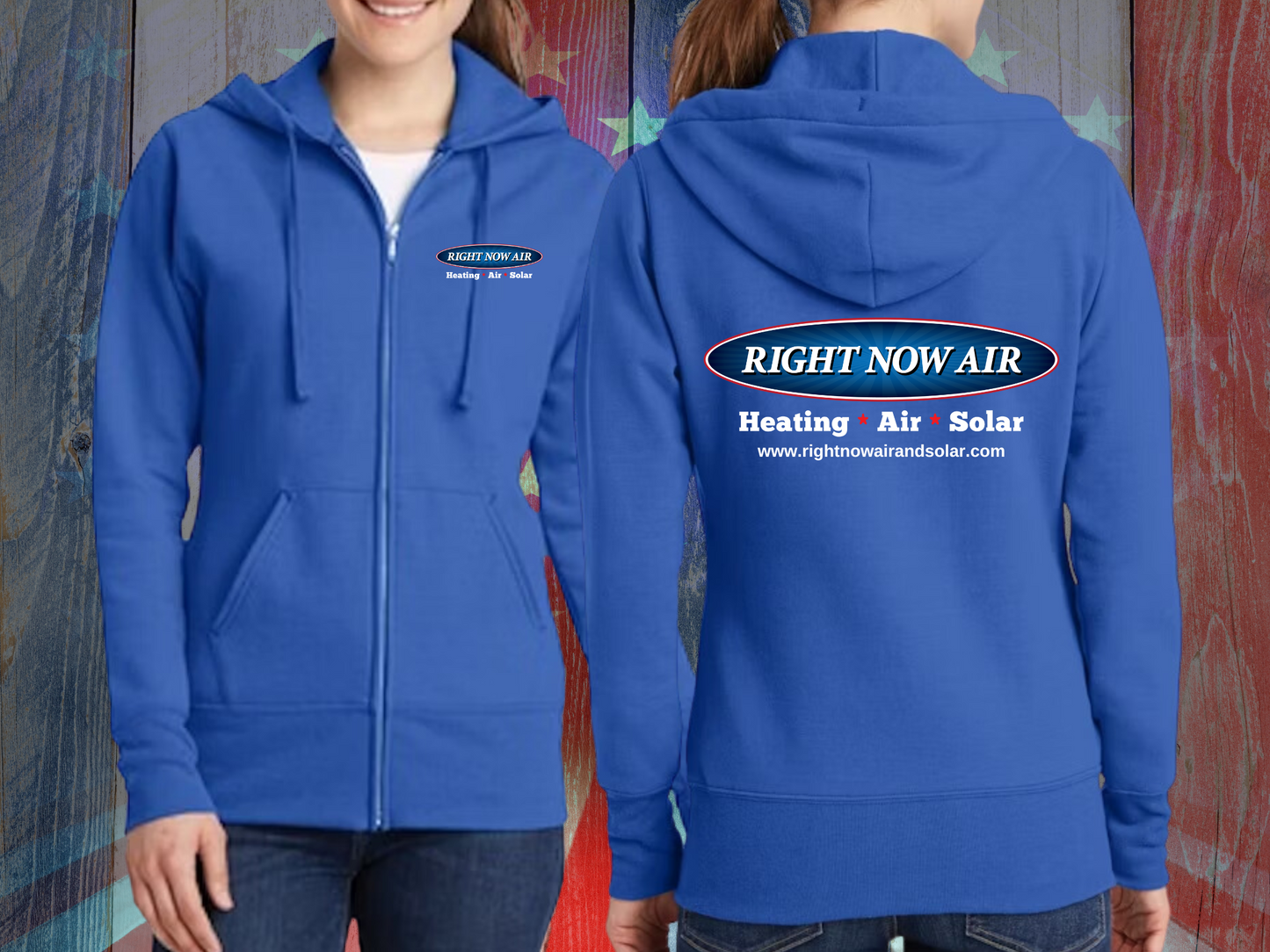 Right Now Air & Solar Full Zip Up Hoodie (Women's Sizing)