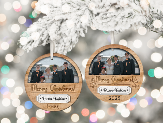 Personalized Merry Christmas Picture Ornament
