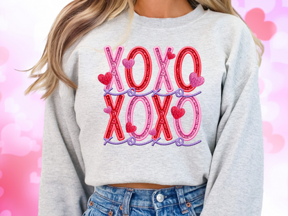 XOXO Faux Sequin Valentine's Day Sweatshirt