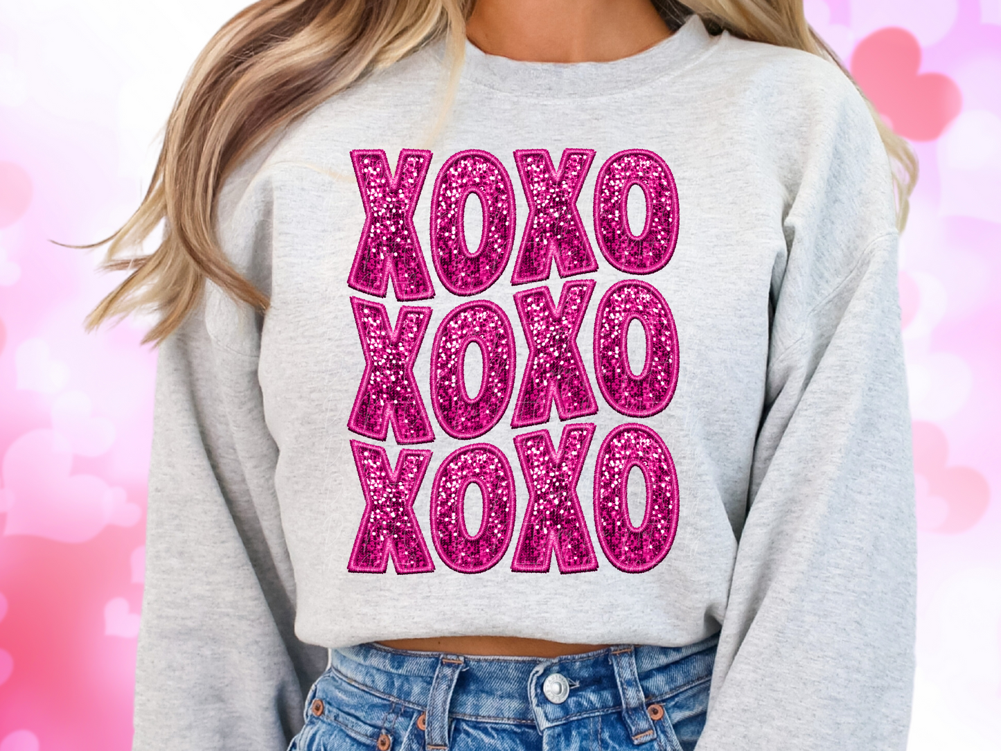 XOXO Faux Sequin Valentine's Day Sweatshirt