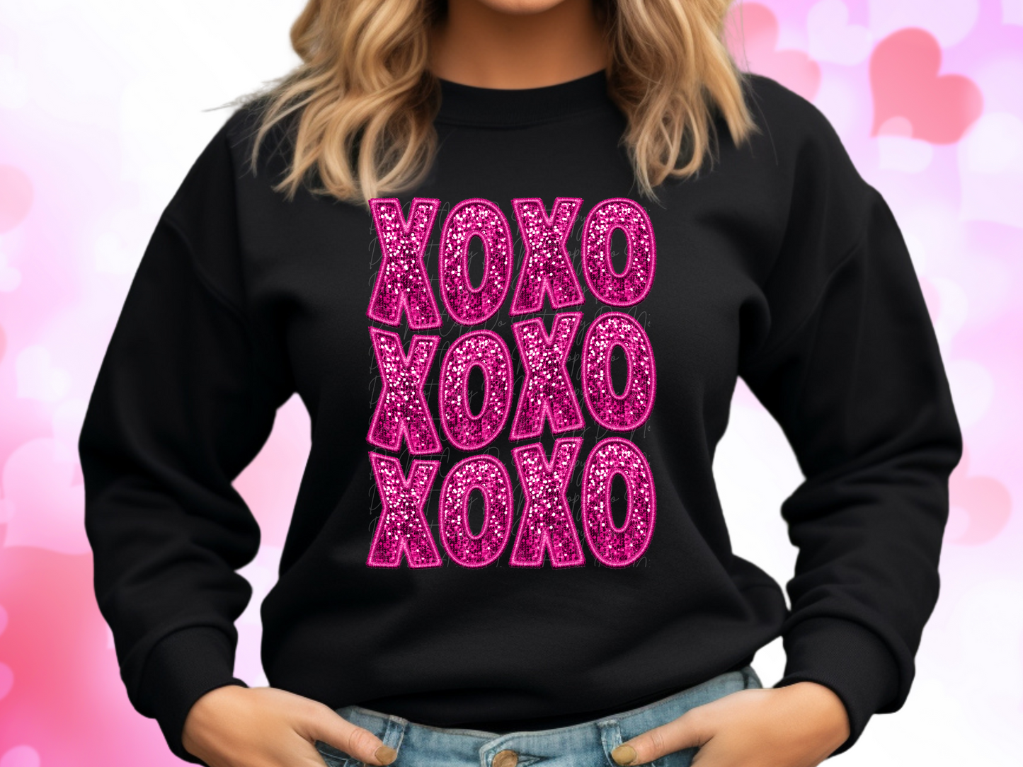 XOXO Faux Sequin Valentine's Day Sweatshirt