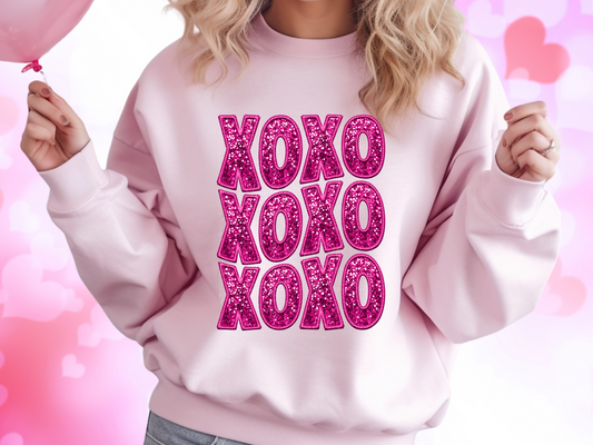 XOXO Faux Sequin Valentine's Day Sweatshirt
